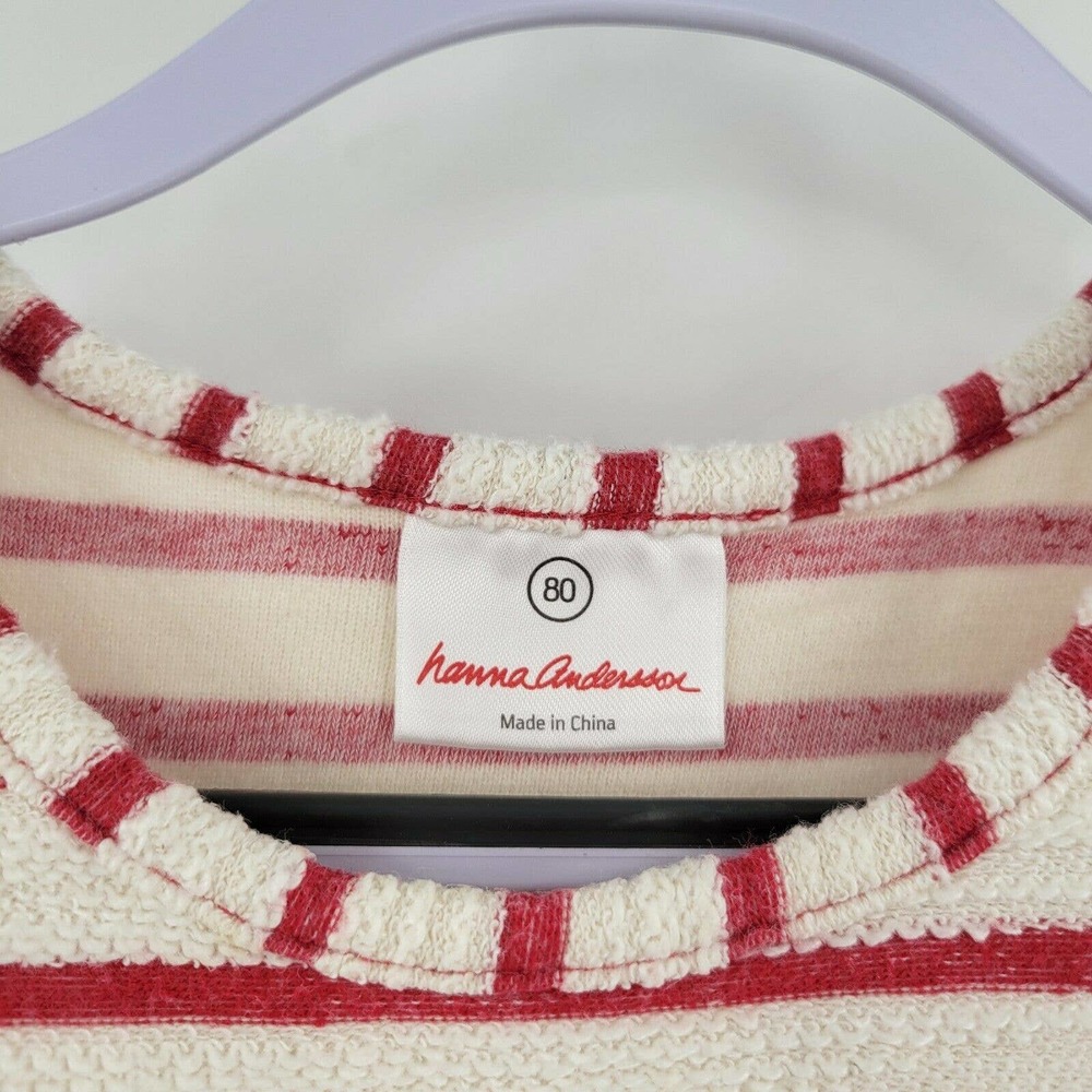Hanna Andersson Size 12-24 mo (80) Sleeveless Red White Stripe Dress - Picture 6 of 9